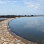 The salt-water pool on the beach.